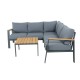 Ensemble salon de jardin design aluminium bois- Gris - intérieur/extérieur - DOMA