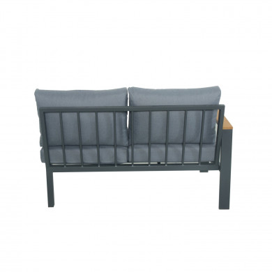 Ensemble salon de jardin design aluminium bois- Gris - intérieur/extérieur - DOMA