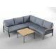 Ensemble salon de jardin design aluminium bois- Gris - intérieur/extérieur - DOMA