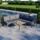 Ensemble salon de jardin design aluminium bois- Gris - intérieur/extérieur - DOMA