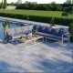 Salon modulable relevable de jardin en aluminium design convertible- Gris Noir- TORINO