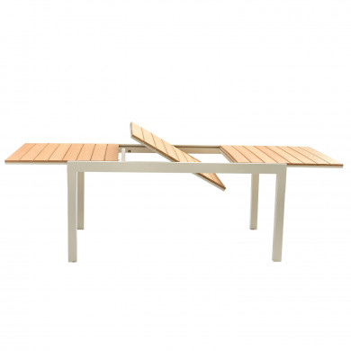 Table de jardin extensible aluminium gris 160/240cm + 8 fauteuils empilables textilène - ALMA