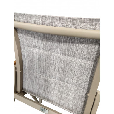 Table de jardin extensible aluminium gris 160/240cm + 8 fauteuils empilables textilène - ALMA