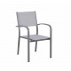 Ensemble table de jardin extensible aluminium 270cm  + 8 fauteuils empilables textilène gris taupe - LIO 8