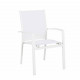 Table de jardin extensible aluminium 270cm  + 8 fauteuils empilables textilène -Blanc - ANDRA