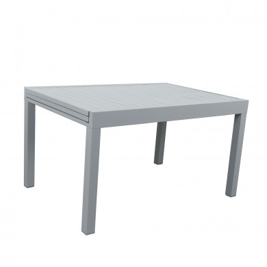 Table de jardin extensible en aluminium 270cm  + 8 fauteuils empilables textilène gris - MILO 8