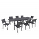 Table de jardin extensible en aluminium 270cm  + 8 fauteuils empilables textilène anthracite - MILO 8