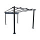 Tonnelle/Pergola en aluminium 3x4m toile coulissante rétractable - Gris - HAVANA