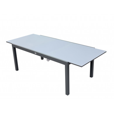 Table de jardin extensible aluminium  - 180/240 cm - 8 places - ANIA