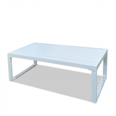 Salon de jardin design aluminium 5 Places couleur blanc gris - VINCENNES