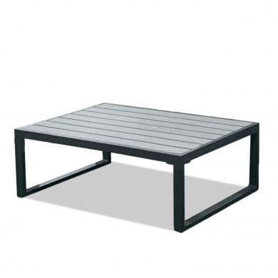Salon de jardin design aluminium et polywood 5 Places couleur gris - VINCENNES