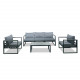Salon de jardin design aluminium et polywood 5 Places couleur gris - VINCENNES