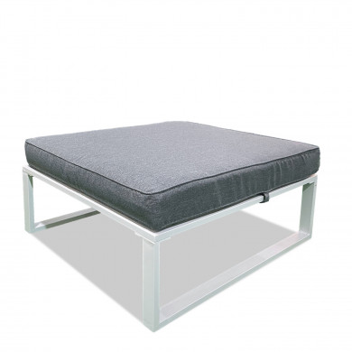 Salon de jardin angle design aluminium 5 Places couleur blanc gris - VALENCE