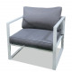 Salon de jardin angle design aluminium 5 Places couleur blanc gris - VALENCE