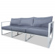 Salon de jardin angle design aluminium 5 Places couleur blanc gris - VALENCE