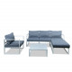 Salon de jardin angle design aluminium 5 Places couleur blanc gris - VALENCE