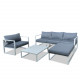 Salon de jardin angle design aluminium 5 Places couleur blanc gris - VALENCE