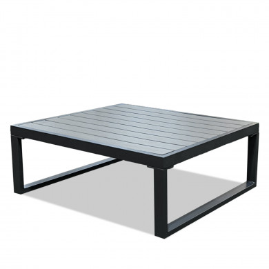 Salon de jardin angle design aluminium polywood 5 Places couleur gris - VALENCE