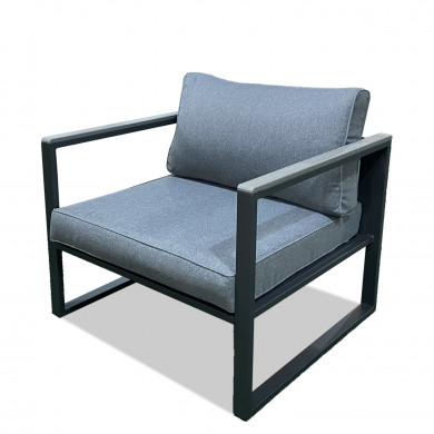 Salon de jardin angle design aluminium polywood 5 Places couleur gris - VALENCE