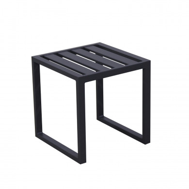Salon de jardin en acier 8 personnes d'angle design - Gris Anthracite