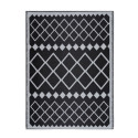 Tapis d'extérieur en plastique tressé - 120x160cm - Noir - Réversible - 100% polypropylène - 400gr / m2 - AGADIR