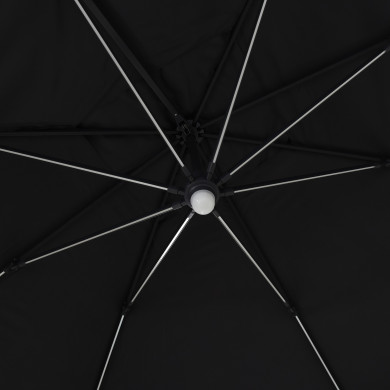 Parasol déporté LED 3x4m rectangle en aluminium + housse - rotatif 360° - Anthracite