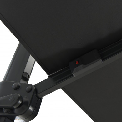 Parasol déporté LED 3x4m rectangle en aluminium + housse - rotatif 360° - Anthracite