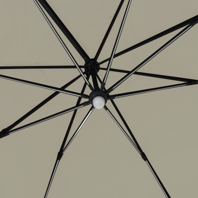 Parasol déporté LED 3x4m rectangle en aluminium - rotatif 360° - Taupe- ROME