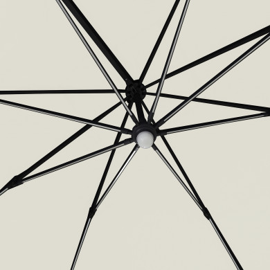 Parasol déporté LED 3x4m rectangle en aluminium + housse - rotatif 360° - Beige