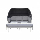 Salon de jardin aluminium - convertible en lit de jardin - blanc gris - HYDRA