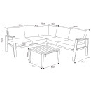 Salon de jardin design aluminium bois- Gris - intérieur/extérieur