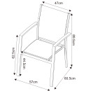 Table de jardin extensible aluminium 270cm + 8 fauteuils empilables textilène -Blanc