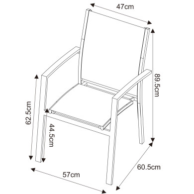 Table de jardin extensible aluminium 135/270cm + 10 Fauteuils empilables textilène Gris Anthracite