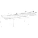 Table de jardin extensible aluminium 135/270cm + 10 fauteuils empilables textilène gris - ANDRA