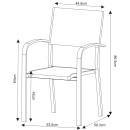Table de jardin extensible aluminium 270cm + 10 fauteuils empilables textilène anthracite - LIO 10