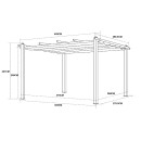 Tonnelle/Pergola aluminium 3x4m toile coulissante rétractable - Gris