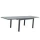 Table de jardin extensible aluminium 135/270cm  + 10 Fauteuils empilables textilène Gris Anthracite - ANDRA