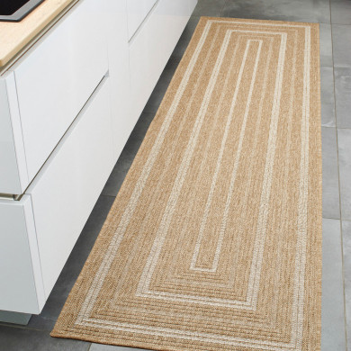 Tapis extérieur - 80x300cm - naturel - 100% polypropylène résistant aux UV - 1400 gr/m²