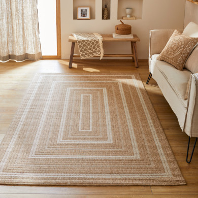 Tapis extérieur - 200x290cm - naturel - 100% polypropylène résistant aux UV - 1400 gr/m²