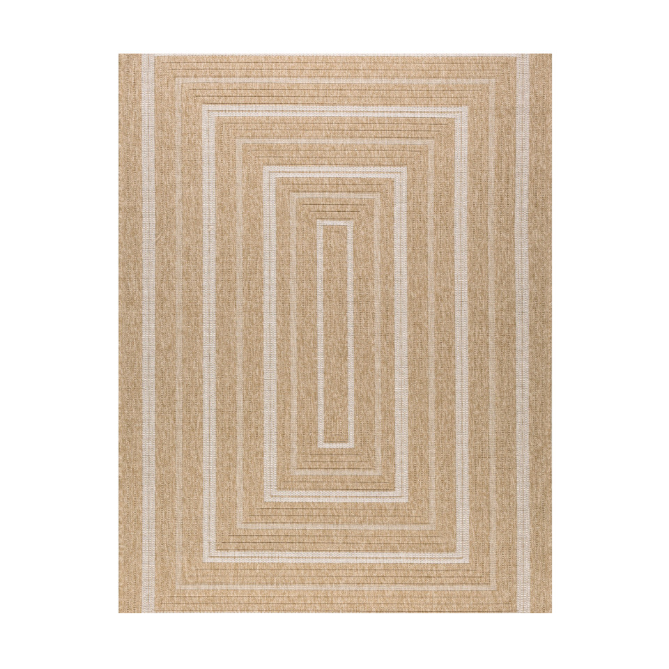 Tapis extérieur - 240x340cm - naturel - 100% polypropylène résistant aux UV - 1400 gr/m²