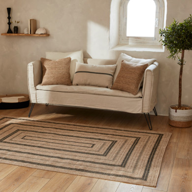 Tapis extérieur - 120x170cm - naturel - 100% polypropylène résistant aux UV - 1400 gr/m²