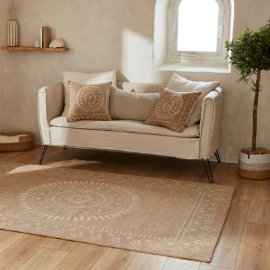 Tapis extérieur - 160x230cm - naturel - 100% polypropylène résistant aux UV - 1400 gr/m²