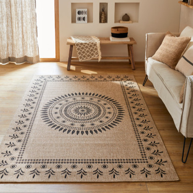 Tapis extérieur - 120x170cm - naturel - 100% polypropylène résistant aux UV - 1400 gr/m²