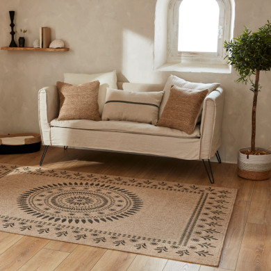 Tapis extérieur - 200x290cm - naturel - 100% polypropylène résistant aux UV - 1400 gr/m²
