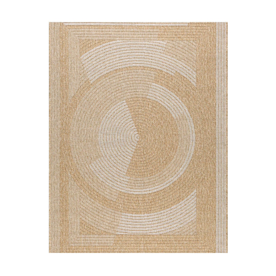 Tapis extérieur - 160x230cm - naturel - 100% polypropylène résistant aux UV - 1400 gr/m²