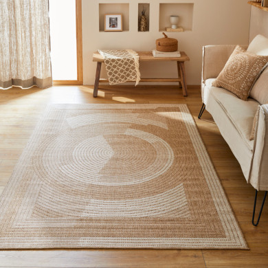 Tapis extérieur - 160x230cm - naturel - 100% polypropylène résistant aux UV - 1400 gr/m²