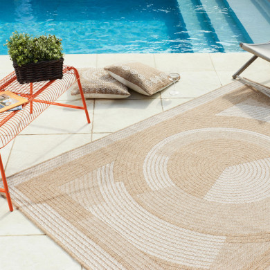 Tapis extérieur - 160x230cm - naturel - 100% polypropylène résistant aux UV - 1400 gr/m²