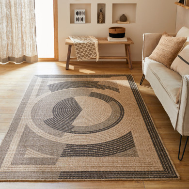 Tapis extérieur - 120x170cm - naturel - 100% polypropylène résistant aux UV - 1400 gr/m²