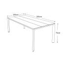 Table de jardin aluminium blanc bois composite gris + 8 fauteuils empilables - LENA
