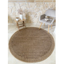 Tapis extérieur rond - 160cm - naturel - 100% polypropylène résistant aux UV - 1400 gr/m²